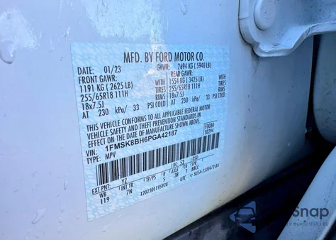 2023 Ford Explorer from USA, damaged, VIN 1FMSK8BH6PGA42187